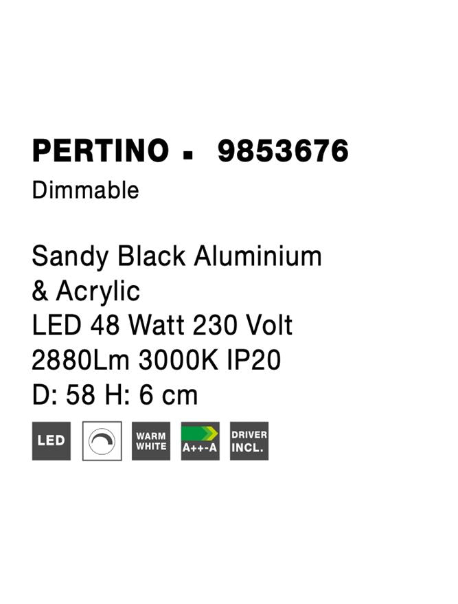 Висящо осветително тяло (пендел) PERTINO 50W 3000K Пясъчно черен алуминий