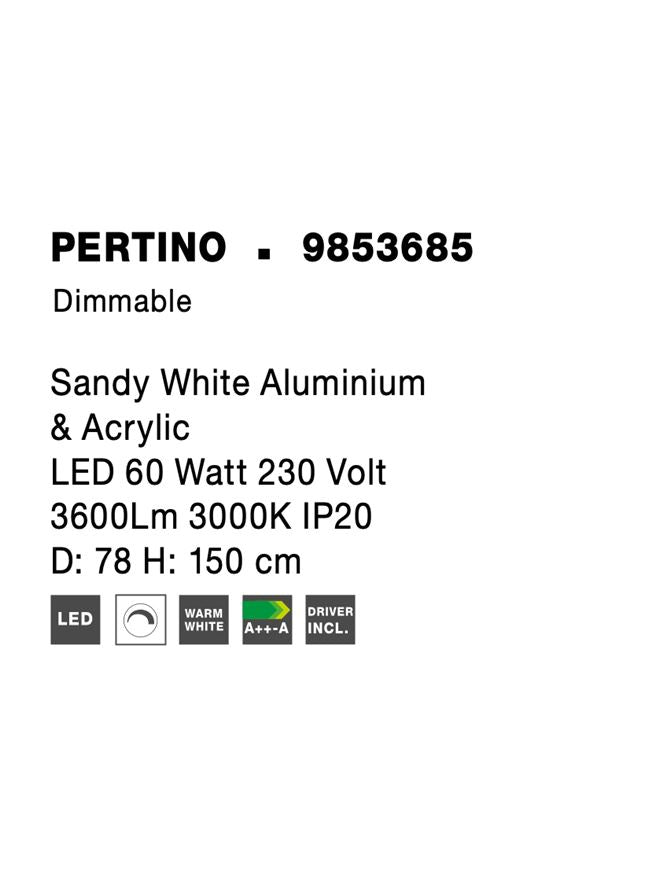Висящо осветително тяло (пендел) PERTINO 61W 3000K Пясъчно бял алуминий