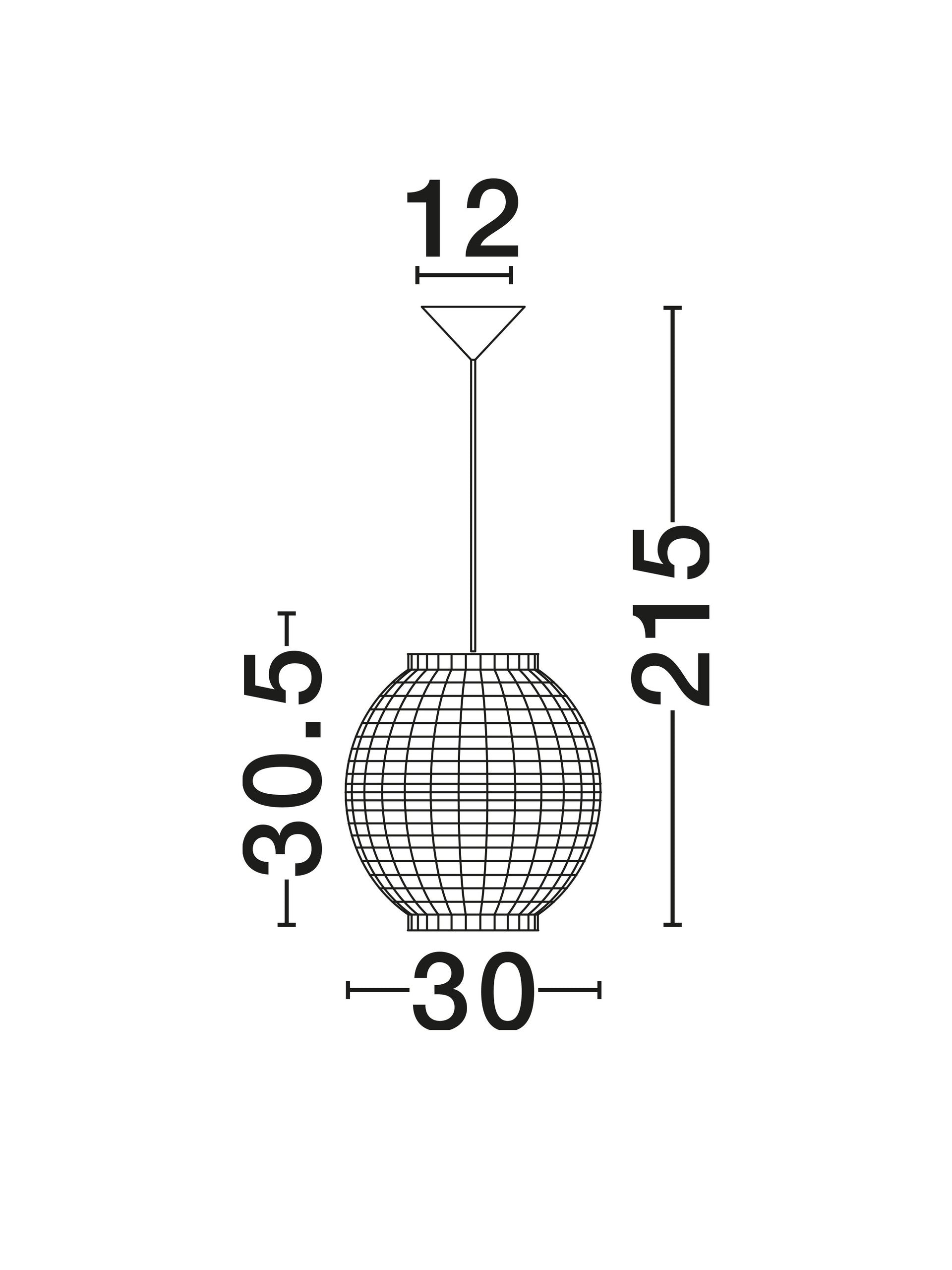 Висящо осветително тяло (пендел) GRIFFIN 12W LED Сушен воден хиацинт Черен текстилен кабел