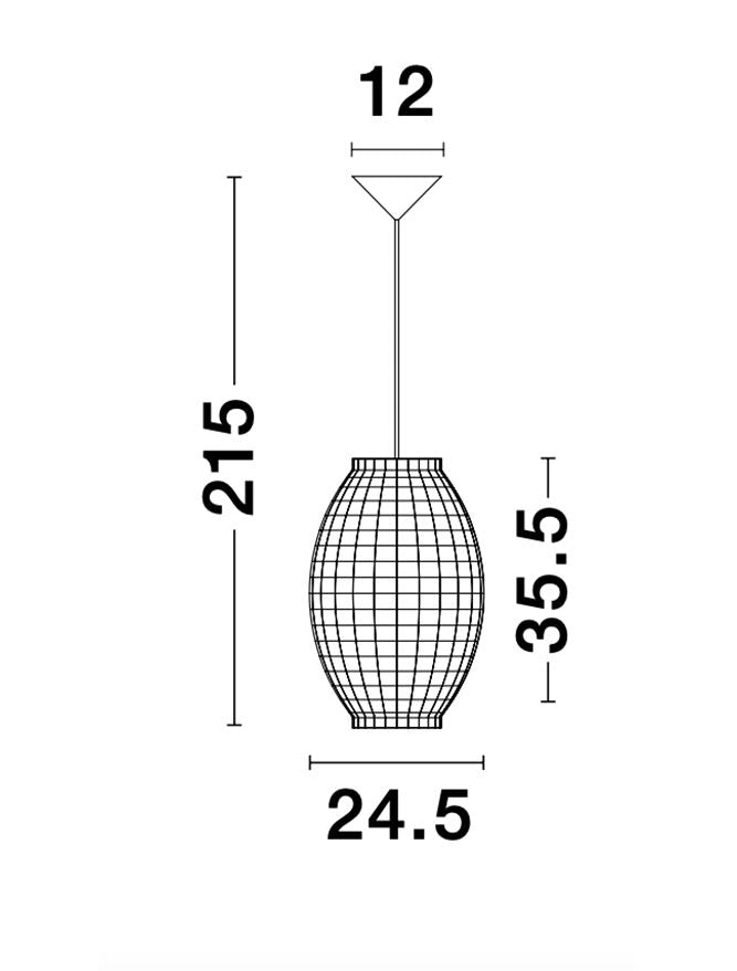 Висящо осветително тяло (пендел) GRIFFIN 12W LED Сушен воден хиацинт Черен текстилен кабел