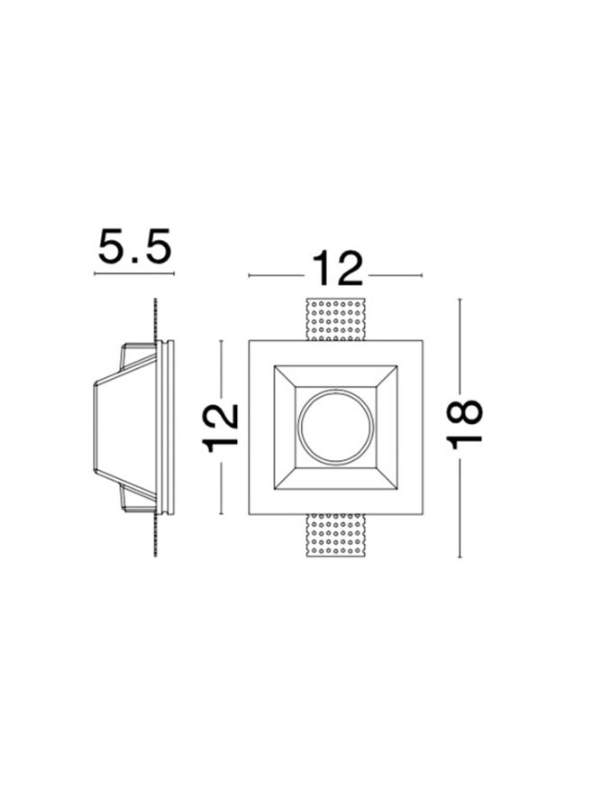 Техническо осветление INSET 35W Бял гипс GU10