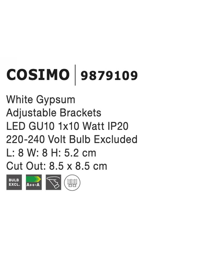 Техническо осветление COSIMO 35W Бял гипс GU10
