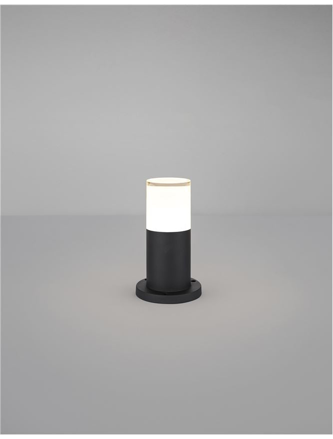 Външен аплик NOTEN LED 8W Пясъчно черен алуминий с прозрачен и бял акрил ⌀9 H20см IP65