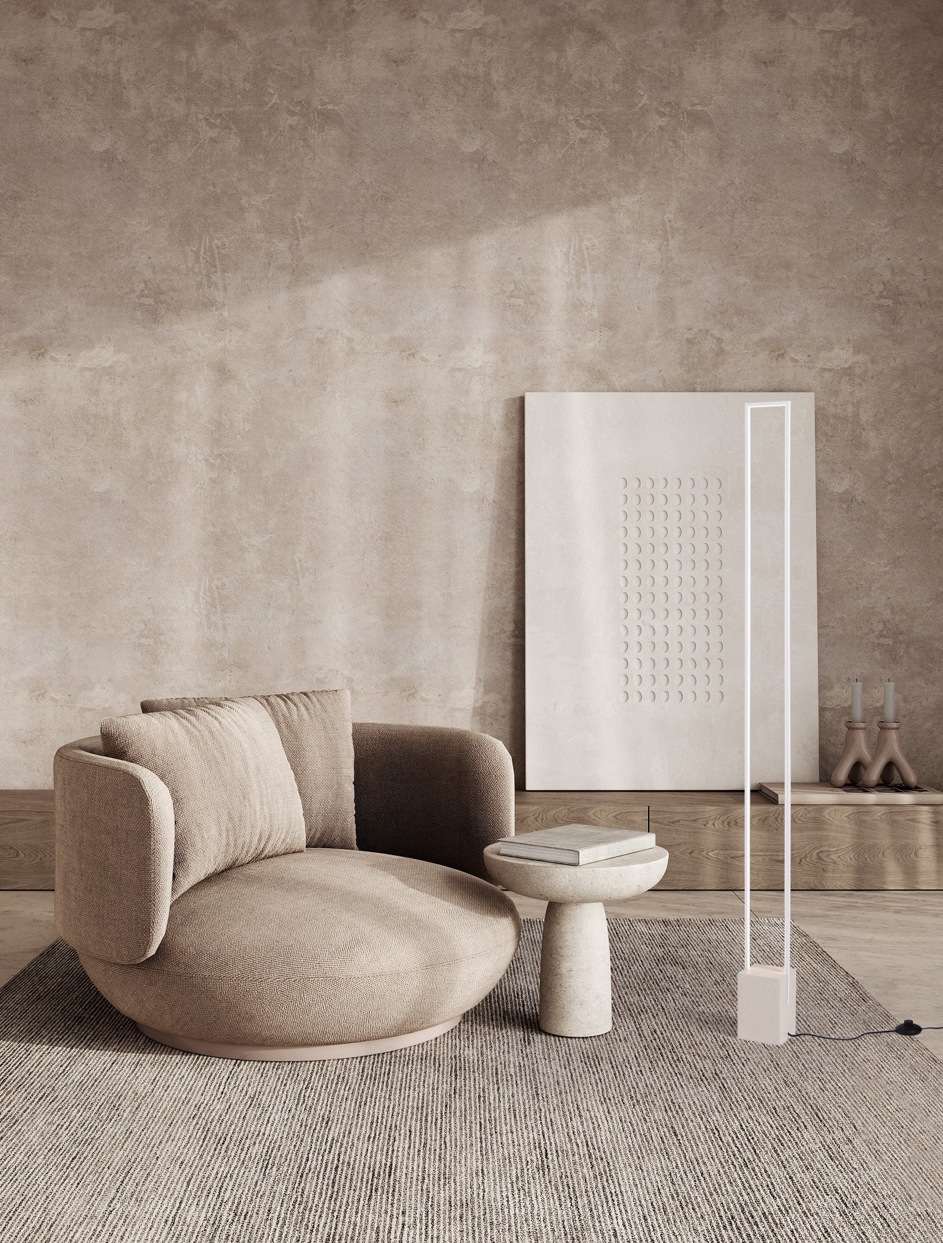 Висящо осветително тяло (пендел) LITHOS 26W LED Бял Цимент и алуминий