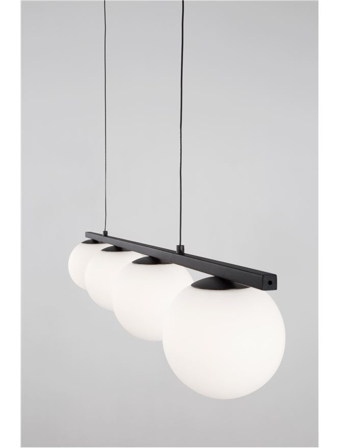 Висящо осветително тяло (пендел) JOLINE 26W LED Пясъчно черен метал алуминий бял опалово стъкло L72 W12.5 H120см Регулируема височина