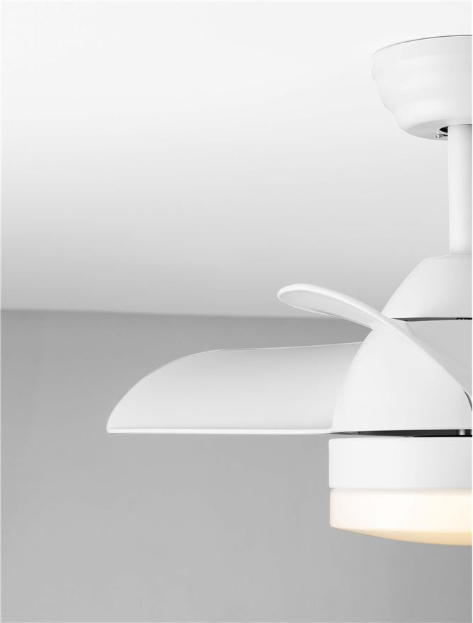 Висящо осветително тяло (пендел) NERINA 18W LED Матово бял метал и ABS, бели перки