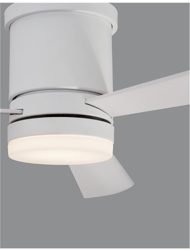 Плафон SILKY 35W Матово бял стомана и стъкло вентилатор Ø132 H25см