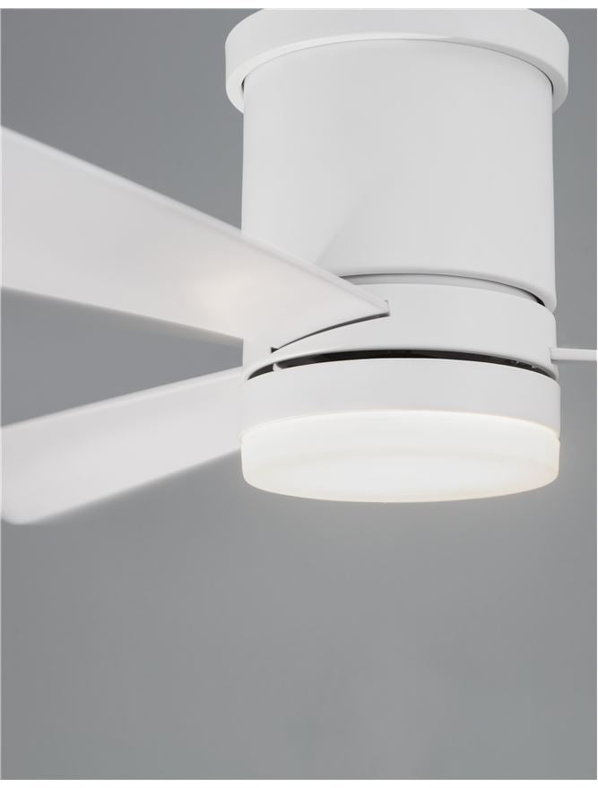 Плафон SILKY 35W Матово бял стомана и стъкло вентилатор Ø132 H25см