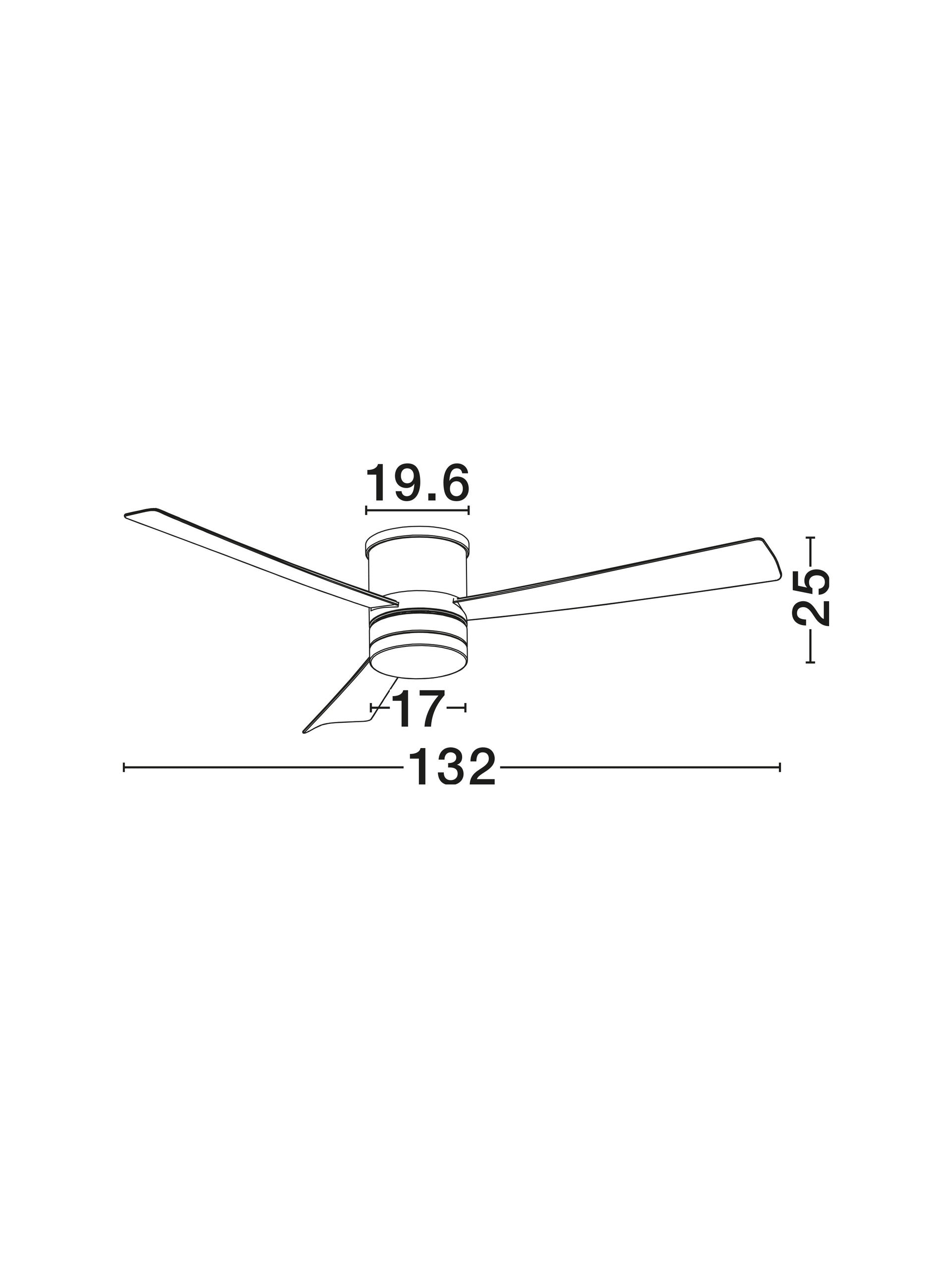 Плафон SILKY 35W Матово бял стомана и стъкло вентилатор Ø132 H25см