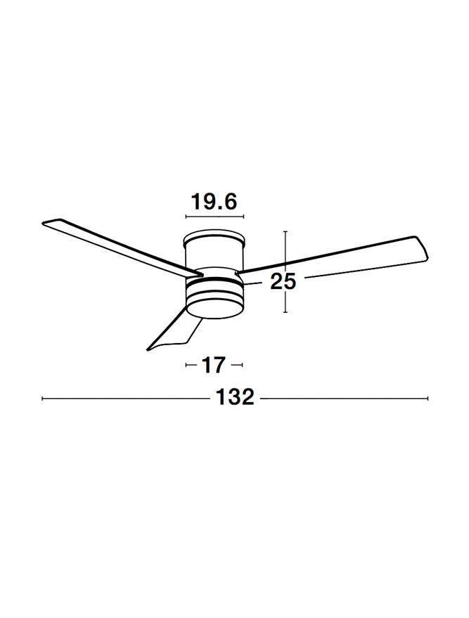 Плафон SATIN 35W Тъмен антрацит стомана и стъкло вентилатор Ø132 H25см