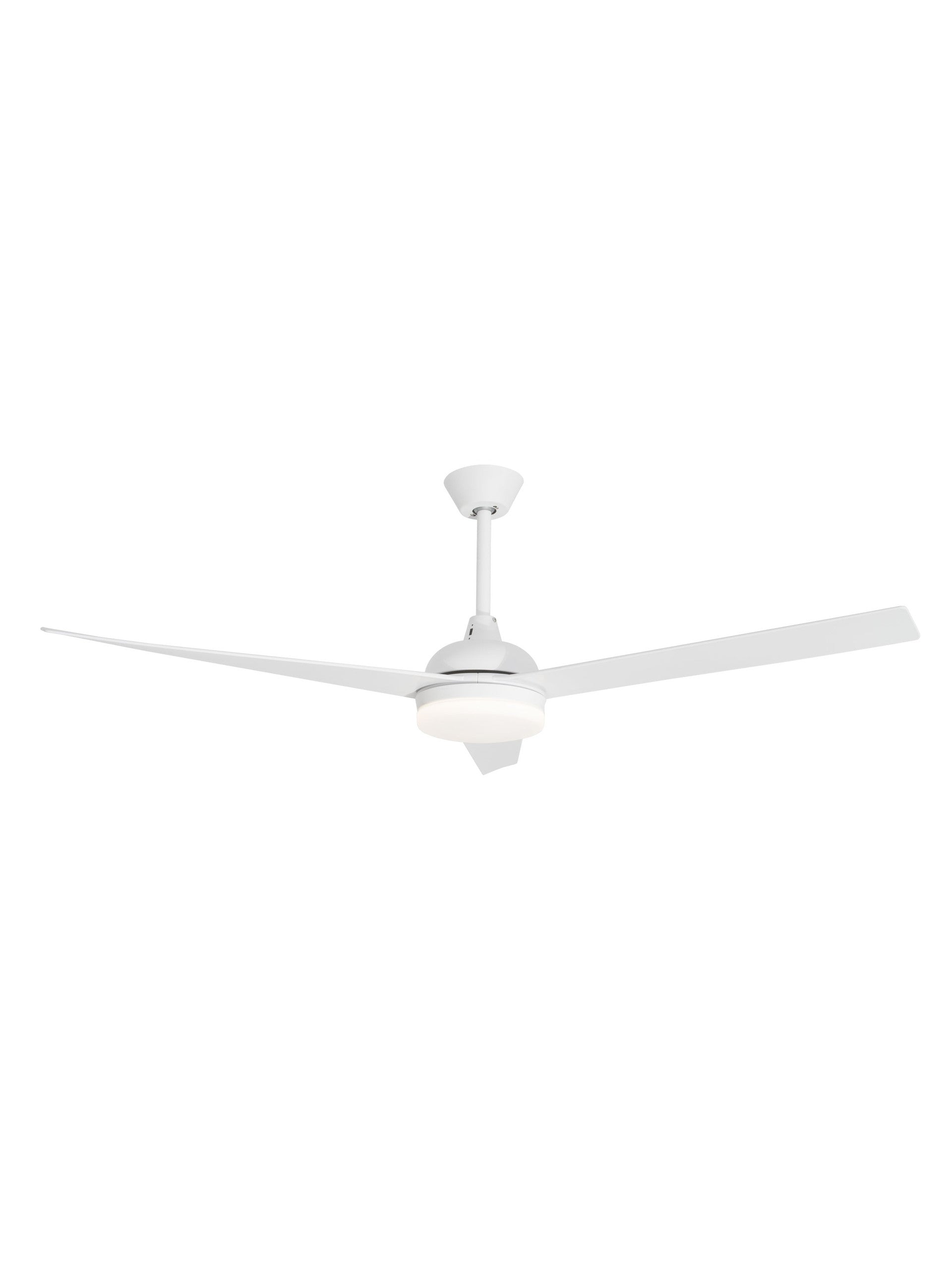 Висящо осветително тяло (пендел) FLOW 37W Матово бял стомана и стъкло вентилатор Ø152 H37.5-47см