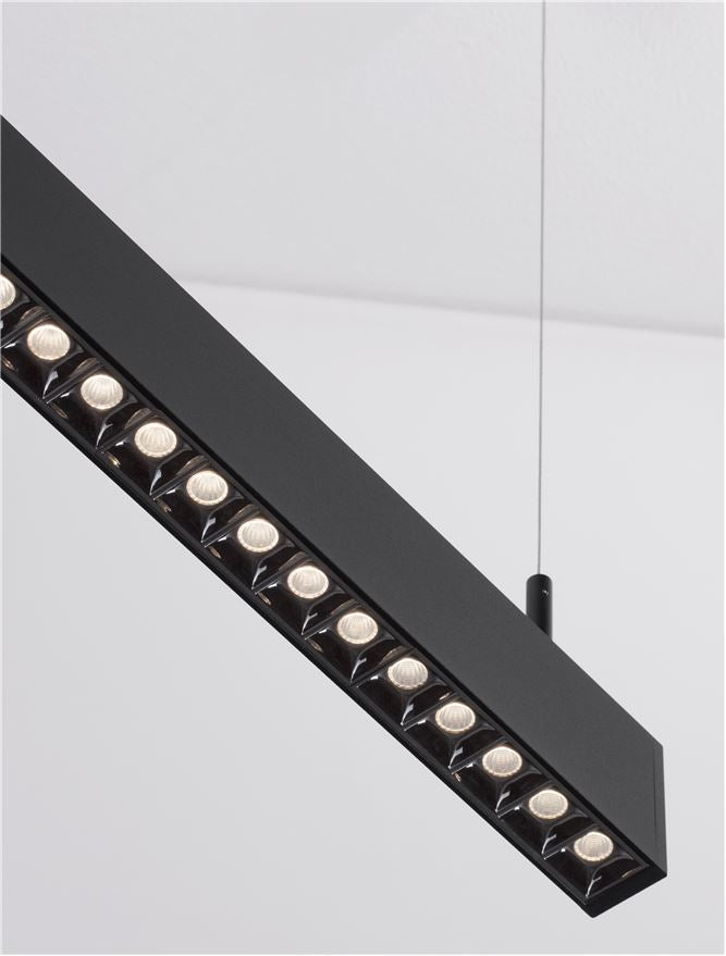 Техническо осветление LINA офис LED 40W 3000K Черен IP20 L1207 W35 H70мм
