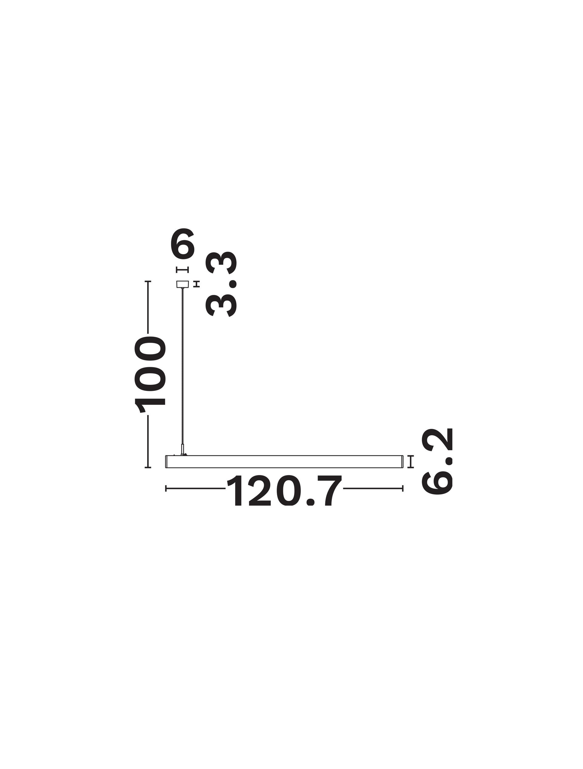 Техническо осветление LINA офис PMMA PS LED 40W 3000K Черен IP20 L1207 W35 H70мм
