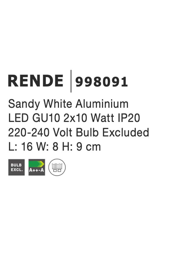 Техническо осветление RENDE 2xMR16 35W Бял алуминий