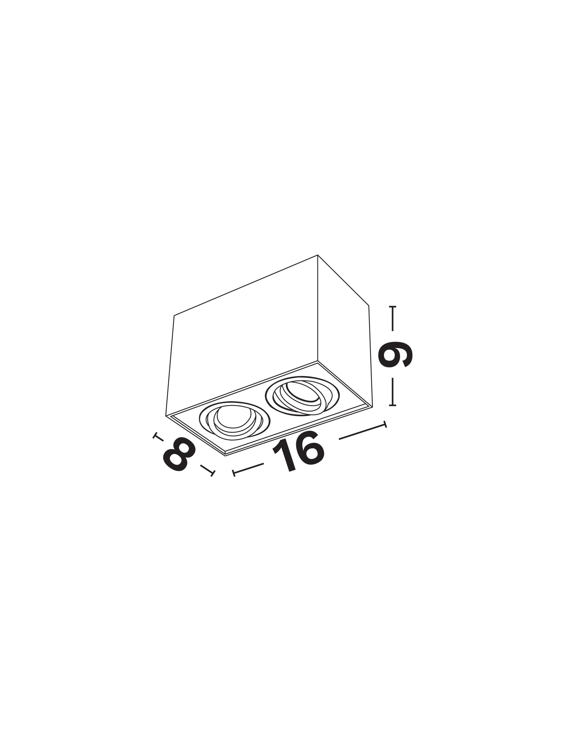 Техническо осветление RENDE 2xMR16 35W Черен алуминий