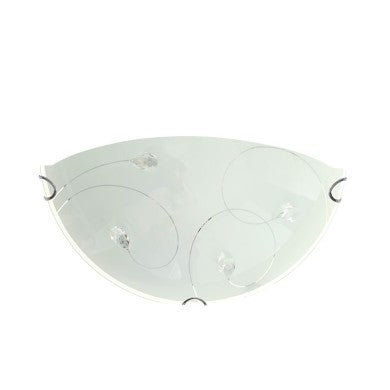 ПЛАФОН СТЪКЛЕН + КРИСТАЛ D30CM 2XЕ27 ANYA
