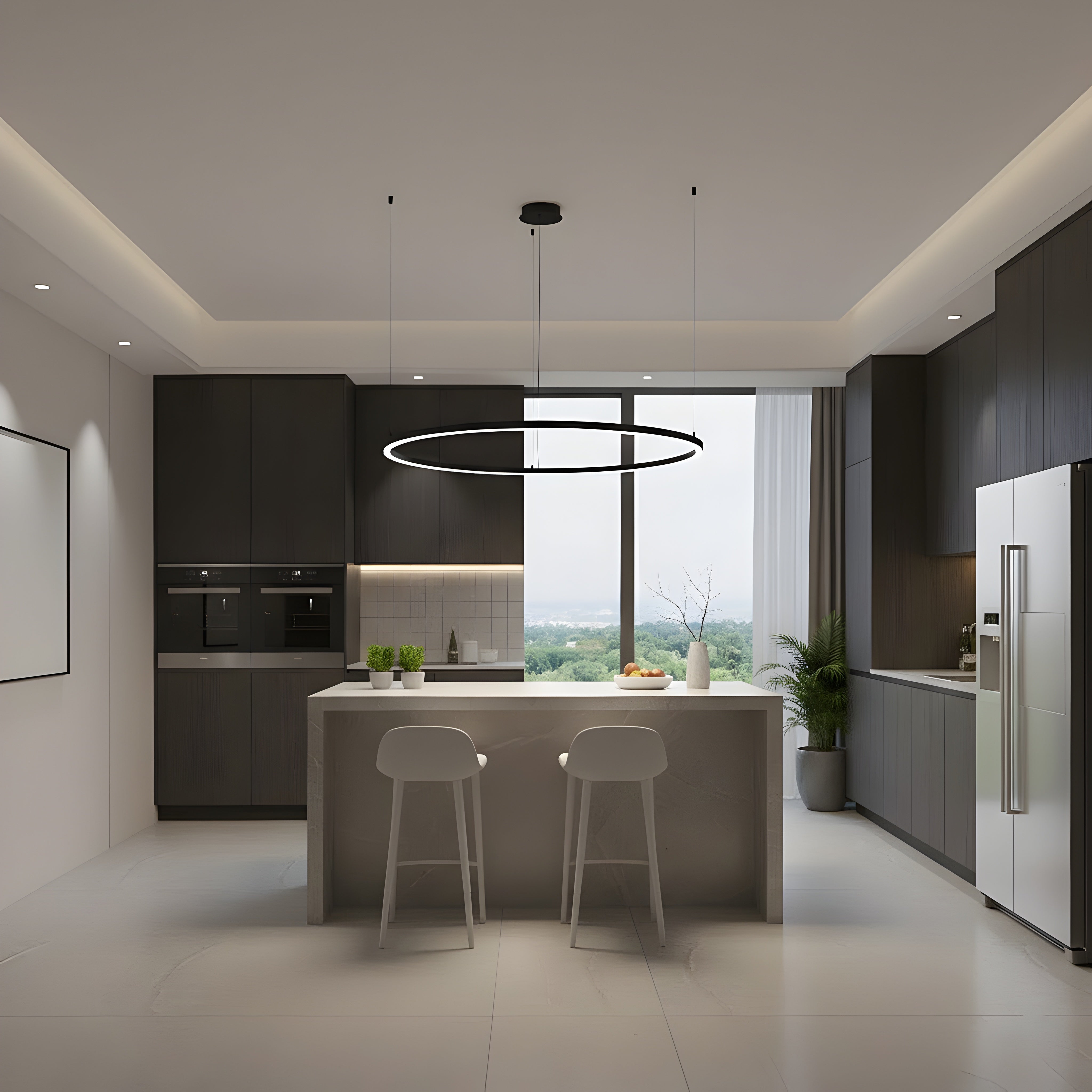Кръгъл висящ LED полилей Cool CCT | Тип пръстен | 5 размера | 110° ъгъл