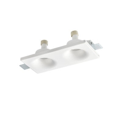 кръгъл двоен гипсов вграден спот без рамка 260x130x45 REMY 2xGU10