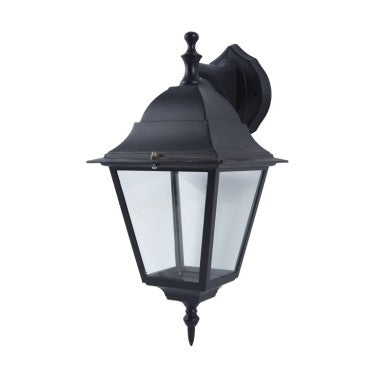 Стенно фенерно осветително тяло черен IR45 E27 60W долен монтаж RAL C0026