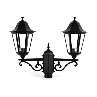 Двойно градинско осветление черно мат RAL9005M 23.5x44.5cm Φ60 RAL C0026
