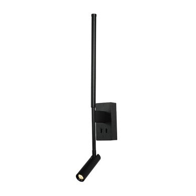 стенно осветително тяло LED 5W + COB 3W 700lm 3000K IP20 черен алуминий + акрил