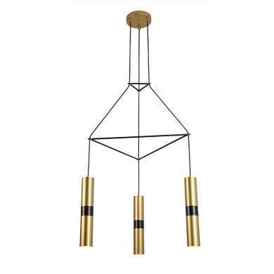 Висящо осветително тяло 3xGU10 месингов метален 56x49x150см DA VINCI