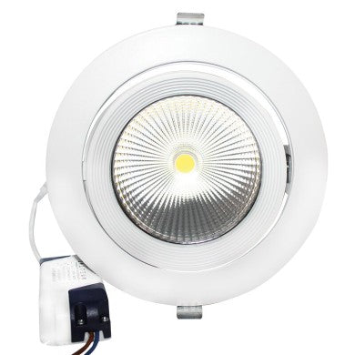 бяло вградено подвижно осветително тяло LED 30W 3000K 60° 2400lm 230V Ra80