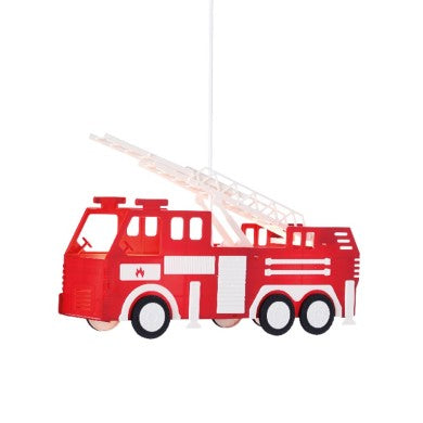 висящо осветително тяло за деца 2xE27 пожарна кола 43x14xH80cm HEROES
