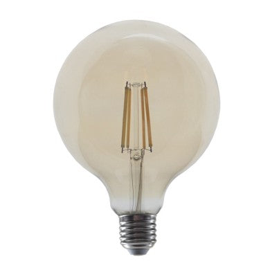LED filament крушка E27 димируема G125 10W амбър 2700K 230V 1160Lm Ra80 30000ч 360°