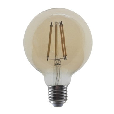 LED filament крушка E27 G95 10W амбър 2700K димируема 230V AC 1260LM Ra80 30000H 360°