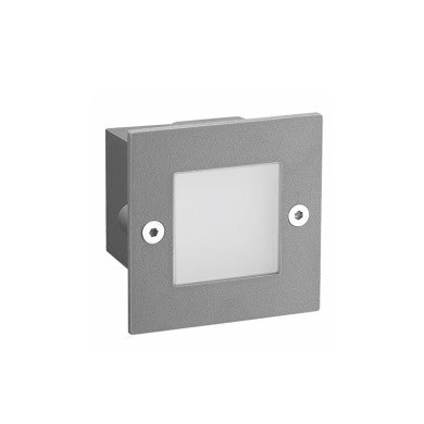 LED стъпково осветително тяло 70x70 сив 2W 3000K 90Lm 230V IP54 Ra80