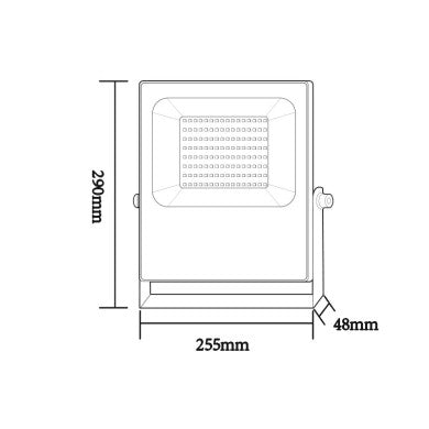 черен LED SMD прожектор IP66 100W RGBW 230V