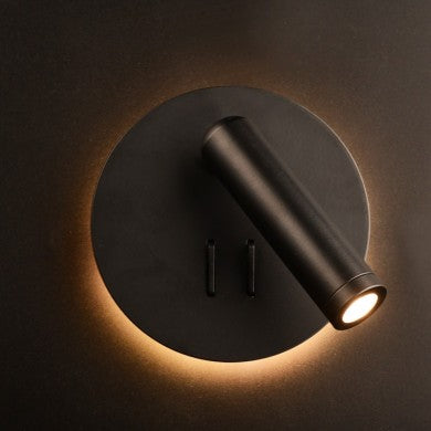 стенно осветително тяло LED 3+4W 3000K 280lm черен метал D13,5x7cm ZEUS