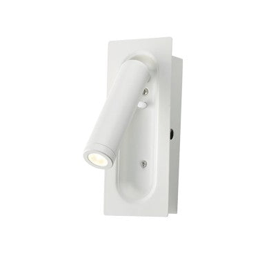 стенно осветително тяло LED 3W 3200K 190lm бял метал вградено 7x5x17см AIAS