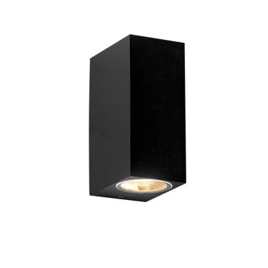 Пластмасово стенно осветително тяло GU10 черен 230V AC IP65 макс. 2x3W LED