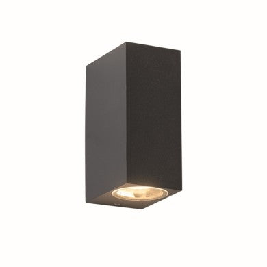 Пластмасово стенно осветително тяло GU10 тъмно сив 230V AC IP65 макс. 2x3W LED