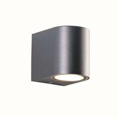 стенно осветително тяло GU10 пластмасов 230V AC тъмно сив IP65 макс. 3W LED