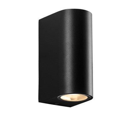 Пластмасово стенно осветително тяло GU10 черен 230V AC IP65 макс. 2x3W LED