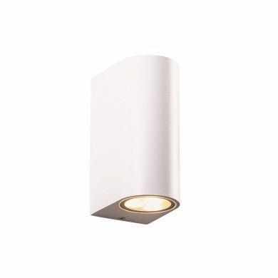 Пластмасово стенно осветително тяло GU10 бял 230V AC IP65 макс. 2x3W LED