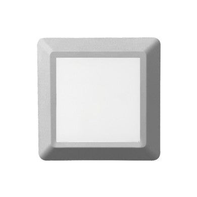 LED стенен квадратен осветител сив 230V AC IP65 4W 3000K 270LM RA80
