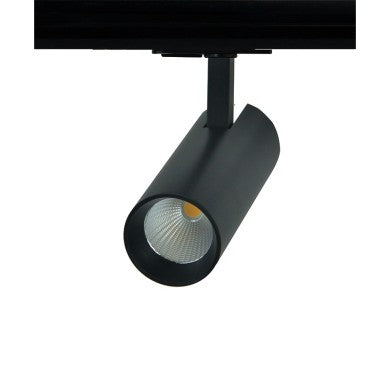 черно шинно осветително тяло LED 10W 3000K 1-фазно 36° 1000lm 230VAC Ra80 Ø55x153мм 5г