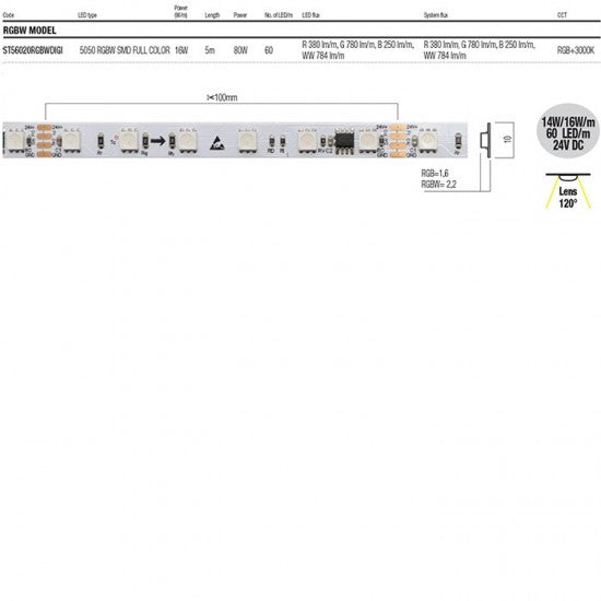 Гъвкава LED лента XStrip RGBW Digital 24V