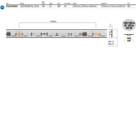 Гъвкава LED лента XStrip RGB Digital IP67 24V