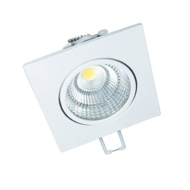 вграден квадратен бял подвижен LED спот 6W 3000K 410Lm COB 230V 60° Ra80 THERON