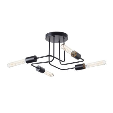 Плафон 4xE27 метален черен мат Φ44xH21cm COBRA