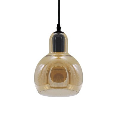 висящо осветително тяло стъкло кехлибарено E27 D17CM 1x40W BLOOM