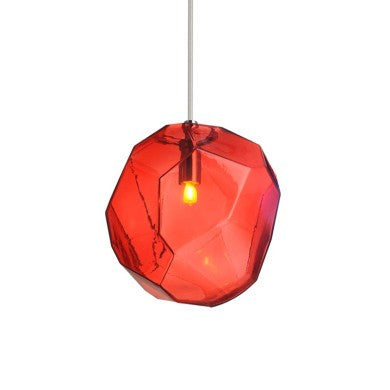 висящо осветително тяло 1xE27 червен стъкло Φ25cm