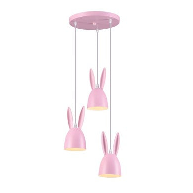 висящо осветително тяло 3xE27 розов метал D35xH100cm BUNNY