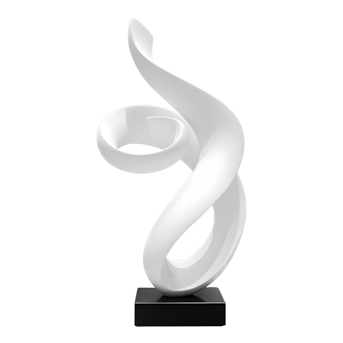 Абстрактна бяла скулптура Flow | Тип спирала | 62cm
