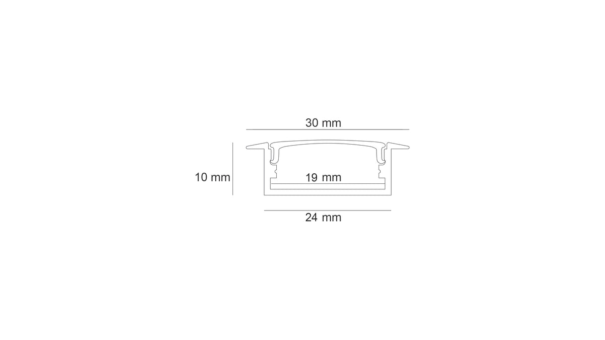 Алуминиев профил за LED лента BM 619 | 30×10 мм | За вграждане | 3 метра - alternate view